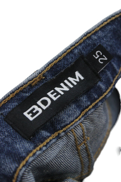 EB Denim Unisex Straight High Rise Dark Blue Jeans Size 25
