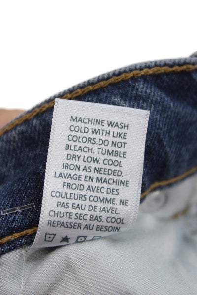 EB Denim Unisex Straight High Rise Dark Blue Jeans Size 25