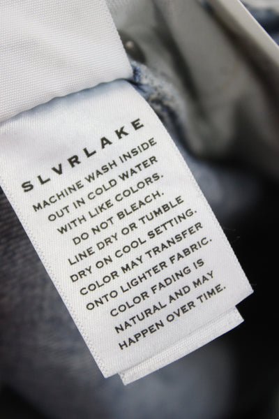 Slvrlake Unisex Straight Jeans Dark Blue Cotton High Rise Size 25