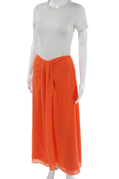 Cami NYC Womens Maxi Skirt Orange Solid 100% Polyester Long Size 4