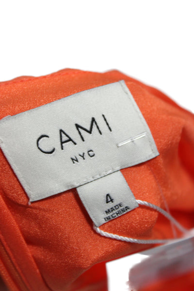 Cami NYC Womens Maxi Skirt Orange Solid 100% Polyester Long Size 4