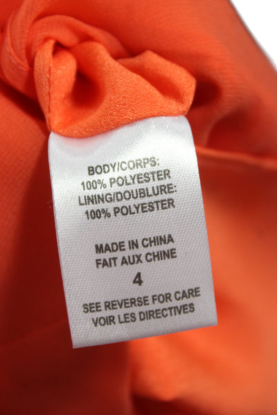 Cami NYC Womens Maxi Skirt Orange Solid 100% Polyester Long Size 4