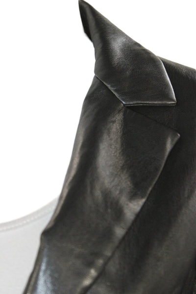Alice + Olivia Women Black Collared Button Blazer Long Sleeve Polyester Size 6