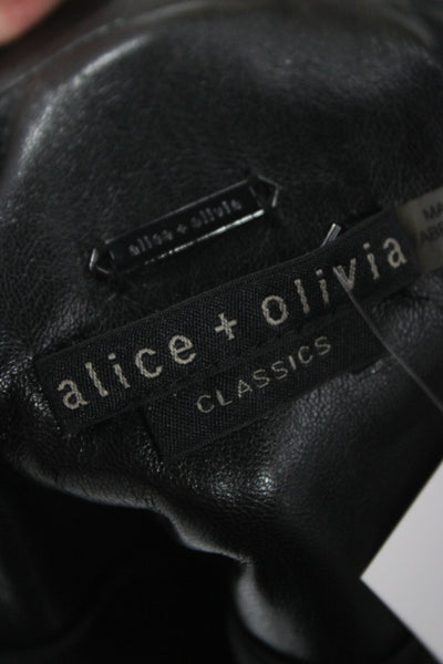 Alice + Olivia Women Black Collared Button Blazer Long Sleeve Polyester Size 6