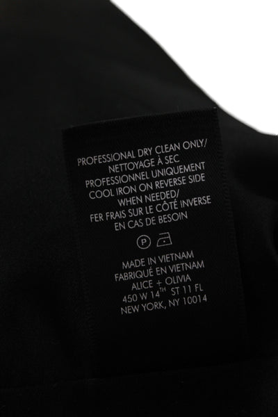 Alice + Olivia Women Black Collared Button Blazer Long Sleeve Polyester Size 6