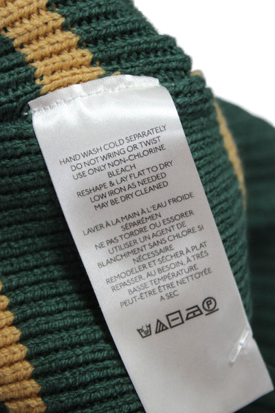 Free People Unisex Striped Green Crew Neck Pullover Sweater Size XS