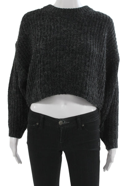 Oak + Fort Unisex Dark Gray Pullover Sweater Crew Neck Acrylic Size XS