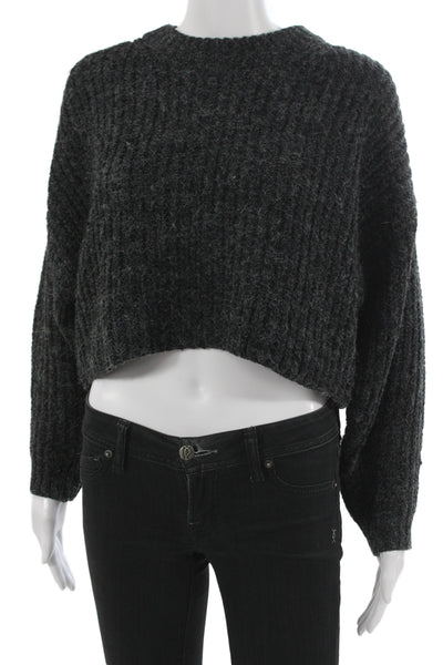 Oak + Fort Unisex Dark Gray Pullover Sweater Crew Neck Acrylic Size XS