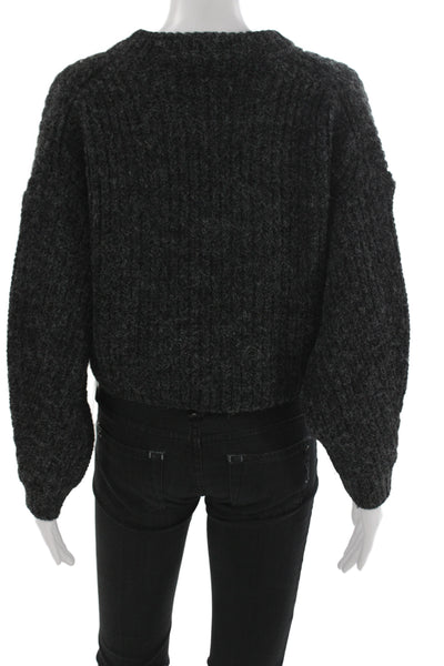 Oak + Fort Unisex Dark Gray Pullover Sweater Crew Neck Acrylic Size XS