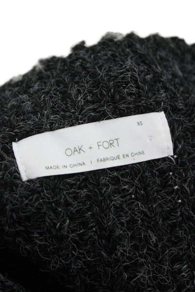 Oak + Fort Unisex Dark Gray Pullover Sweater Crew Neck Acrylic Size XS