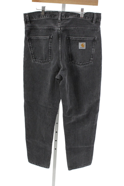 Carhartt Mens Straight Tapered Jeans Dark Gray Button 100% Cotton Size 32