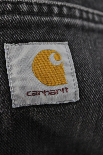 Carhartt Mens Straight Tapered Jeans Dark Gray Button 100% Cotton Size 32