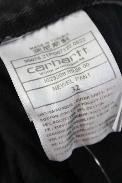 Carhartt Mens Straight Tapered Jeans Dark Gray Button 100% Cotton Size 32