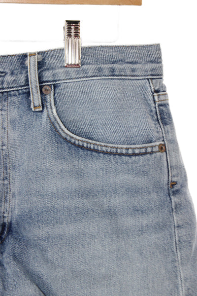 Agolde Unisex 90s Light Blue Organic Cotton Button Shorts Size 27