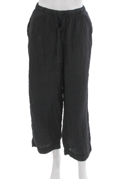 Velvet by Graham & Spencer Womens Cropped Pants Black Cotton Drawstring Size M