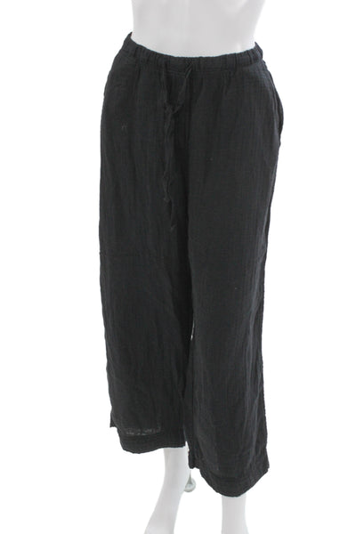 Velvet by Graham & Spencer Womens Cropped Pants Black Cotton Drawstring Size M