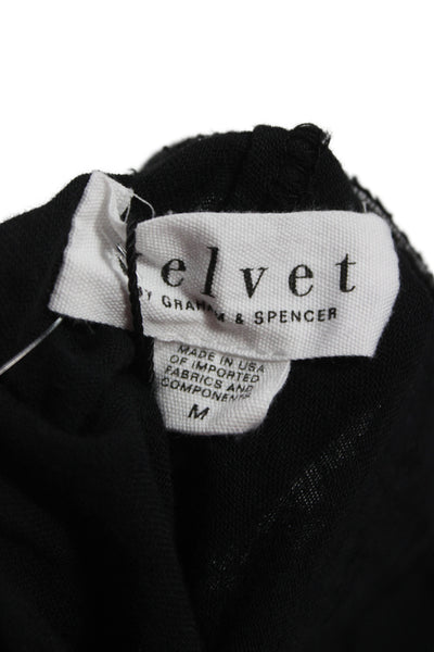 Velvet by Graham & Spencer Womens Cropped Pants Black Cotton Drawstring Size M