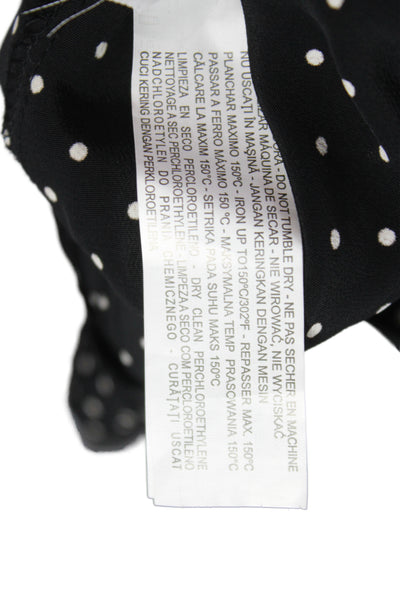 Zara Woman Womens Shift Dress Black Long Sleeve Mock Neck Polka Dot Size S