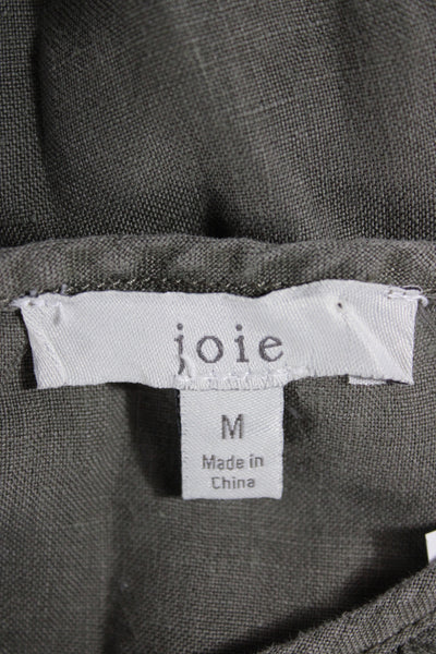 Joie Women Shift Shirt Dress Dark Gray Linen Short Sleeve Size M