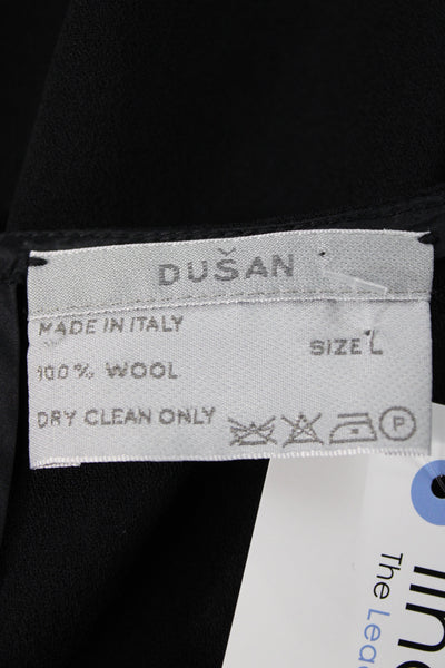 Dusan Womens Designer Black Sleeveless Button Long Striped Dress Size L