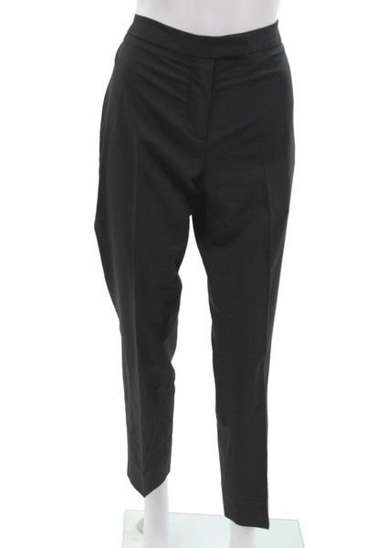 ELEVENTY Womens Black Cropped Dress Pants Button Closure Size 30