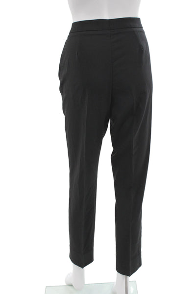 ELEVENTY Womens Black Cropped Dress Pants Button Closure Size 30