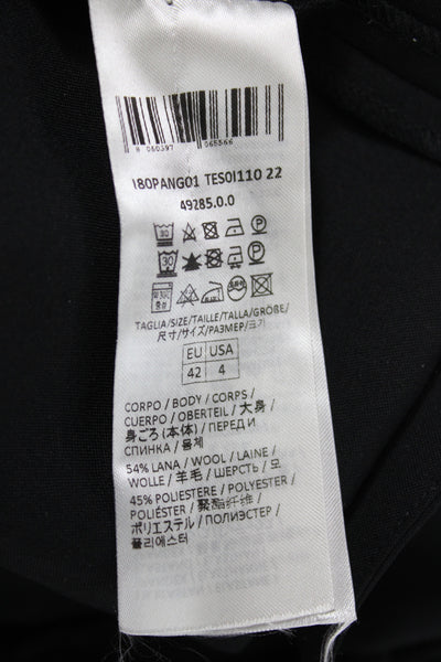 ELEVENTY Womens Black Cropped Dress Pants Button Closure Size 30