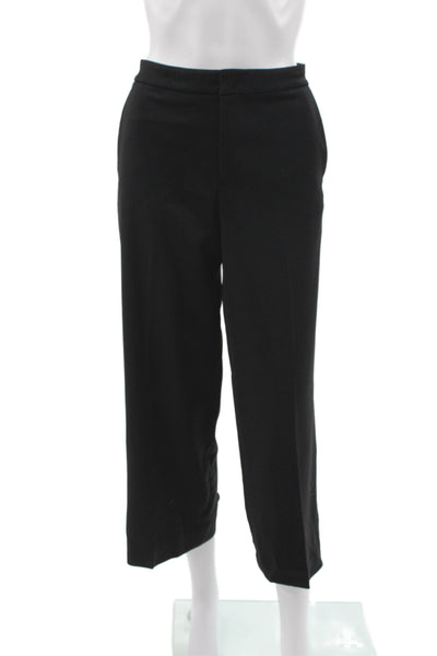 ELEVENTY Womens Black Cropped Dress Pants Button Closure Size 30
