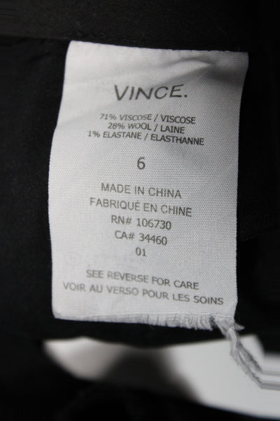 Vince Women Cropped Dress Pants Black Button Size 6