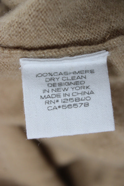 Intermix Unisex Beige 100% Cashmere V Neck Pullover Sweater Size M