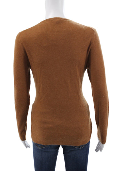 Neiman Marcus Unisex Pullover Sweater Brown Crew Neck Long Sleeve Size M