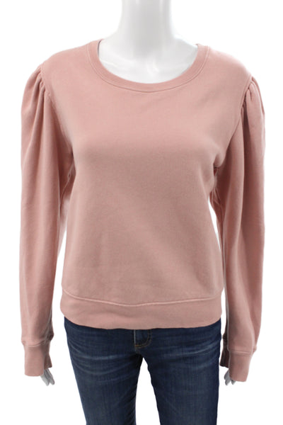 ALC Womens Pink Crewneck Long Sleeve Designer Sweatshirt Size L