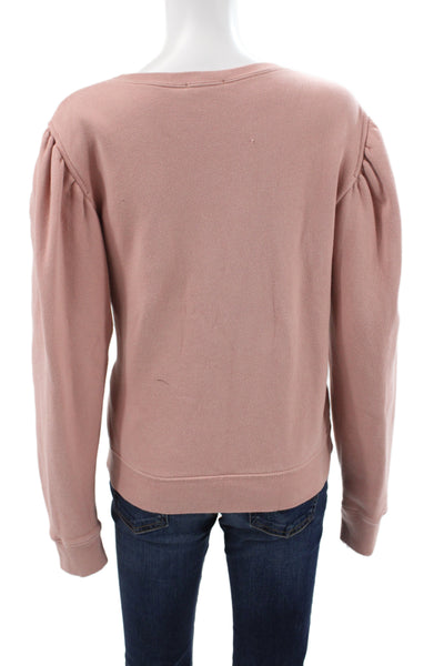 ALC Womens Pink Crewneck Long Sleeve Designer Sweatshirt Size L
