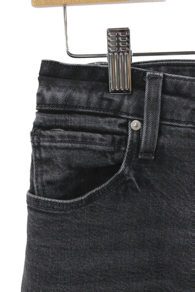 Paige Womens Dark Gray High Waist Cropped Straight Jeans Size 27