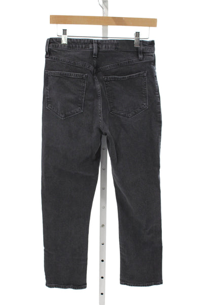 Paige Womens Dark Gray High Waist Cropped Straight Jeans Size 27