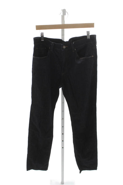 Mott and Bow Mens Straight Black Jeans High Rise Button Size 33