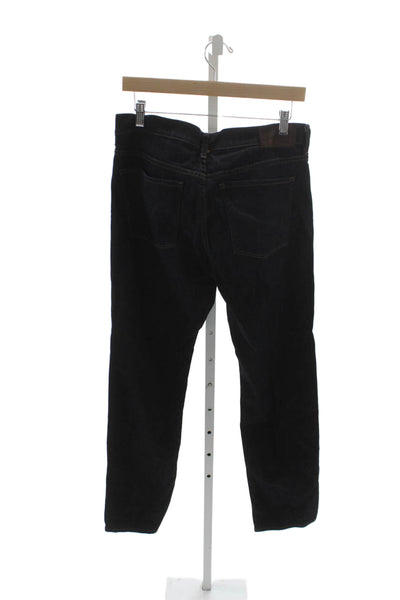 Mott and Bow Mens Straight Black Jeans High Rise Button Size 33