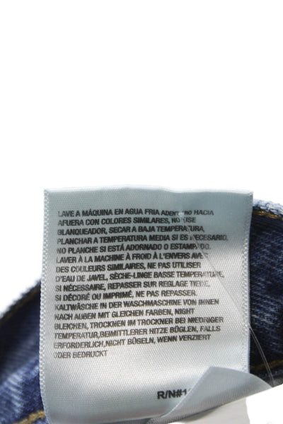 Agolde Unisex Cropped Straight Jeans Dark Blue High Rise Denim Size 28