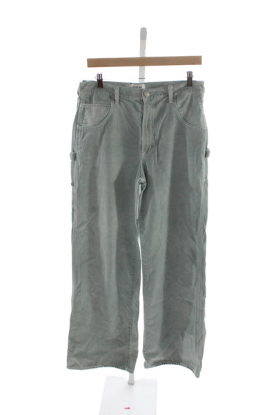 Agolde Unisex High Rise Cargo Carpenter Gray Organic Cotton Pants Size 27