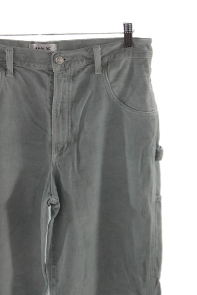 Agolde Unisex High Rise Cargo Carpenter Gray Organic Cotton Pants Size 27