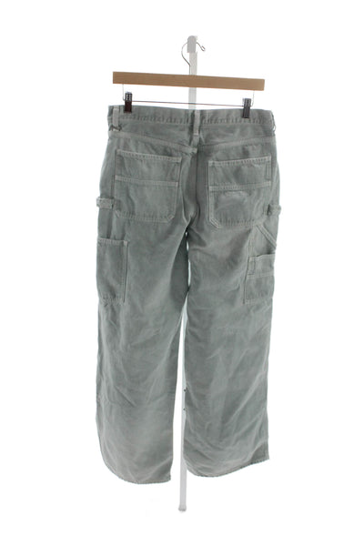 Agolde Unisex High Rise Cargo Carpenter Gray Organic Cotton Pants Size 27