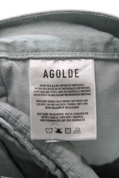 Agolde Unisex High Rise Cargo Carpenter Gray Organic Cotton Pants Size 27
