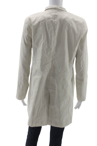Eileen Fisher Womens Beige Ramie Blend Blazer Long Sleeve Size 10