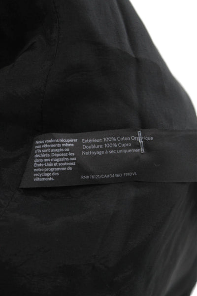 Eileen Fisher Women Coat Black Organic Cotton Button Petite Size S