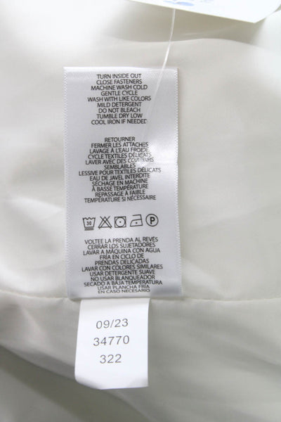 Lauren Ralph Lauren Women Quilted White Mock Neck Button Vest Size L