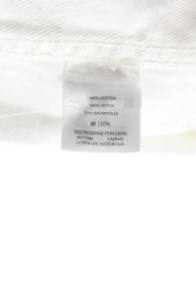 J Crew Womens Cotton Collared Button Long Sleeve Jacket White Size M