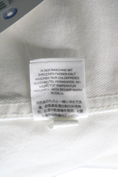 J Crew Womens Cotton Collared Button Long Sleeve Jacket White Size M