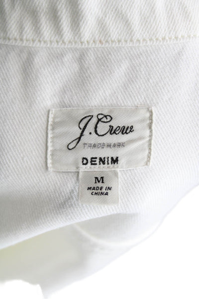 J Crew Womens Cotton Collared Button Long Sleeve Jacket White Size M