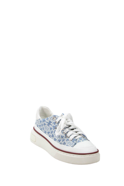 Bally Womens Denim Maily Lace Up Low Top Sneakers Blue Size 7 Medium