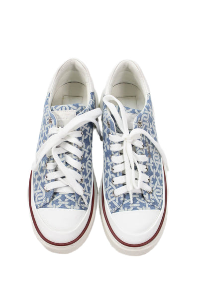 Bally Womens Denim Maily Lace Up Low Top Sneakers Blue Size 7 Medium